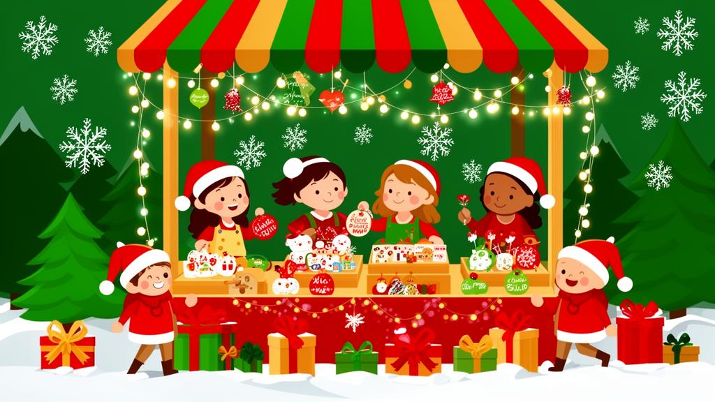 Illustration for blog article: 20 Christmas Business Ideas for Kids - Fun, Creative & Confidence-Building