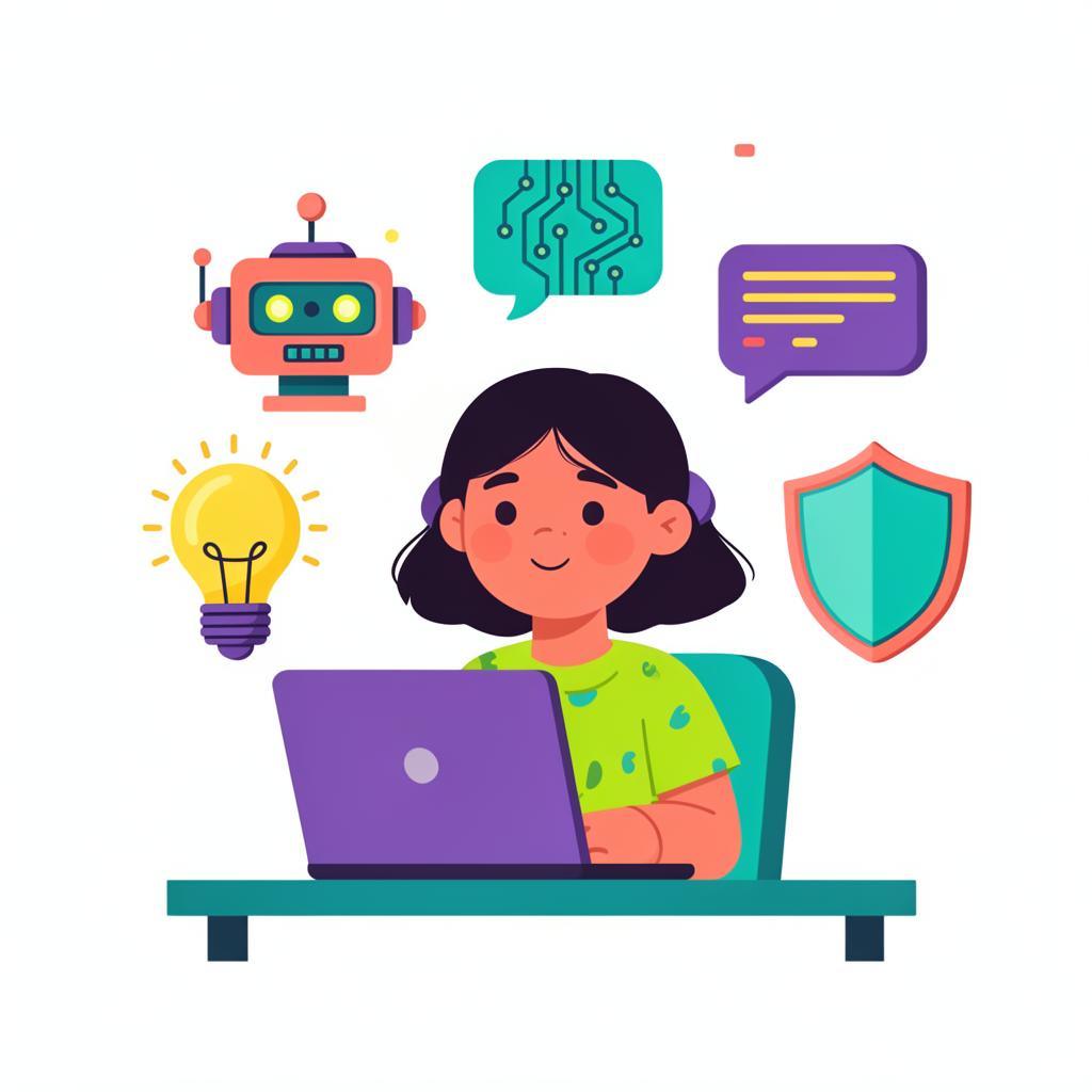 Illustration for blog article: Kids and AI: A Parent's Guide to Ethics, Safety, and Smart Use