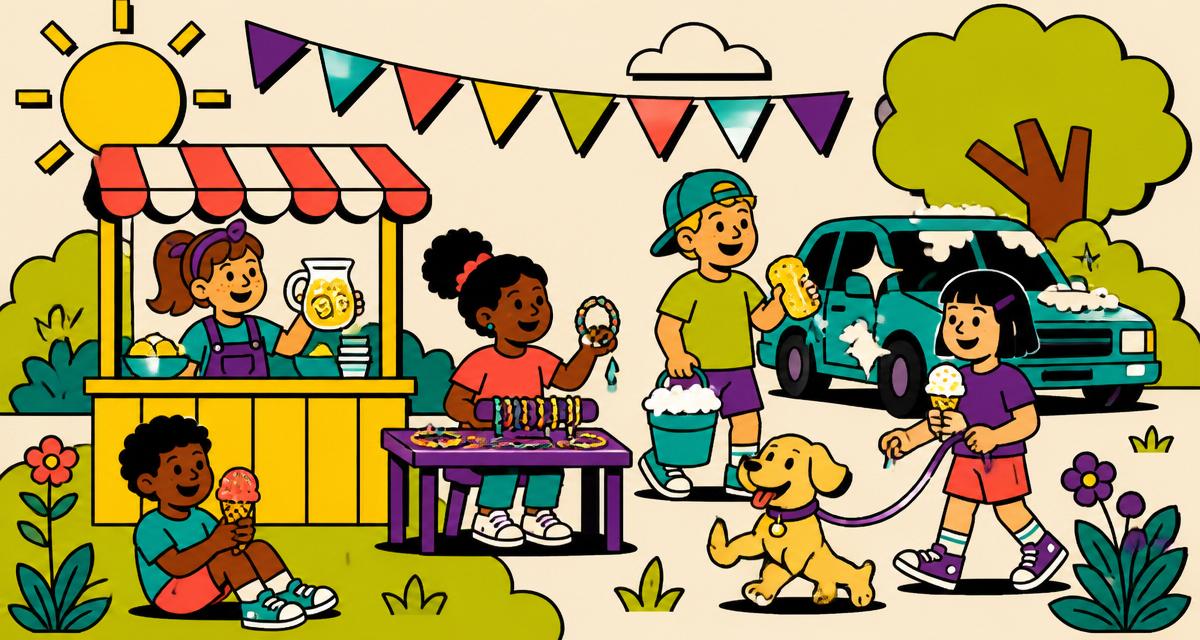 Illustration for blog article: 27 Summer Holiday Business Ideas for Kids (UK, 2026)